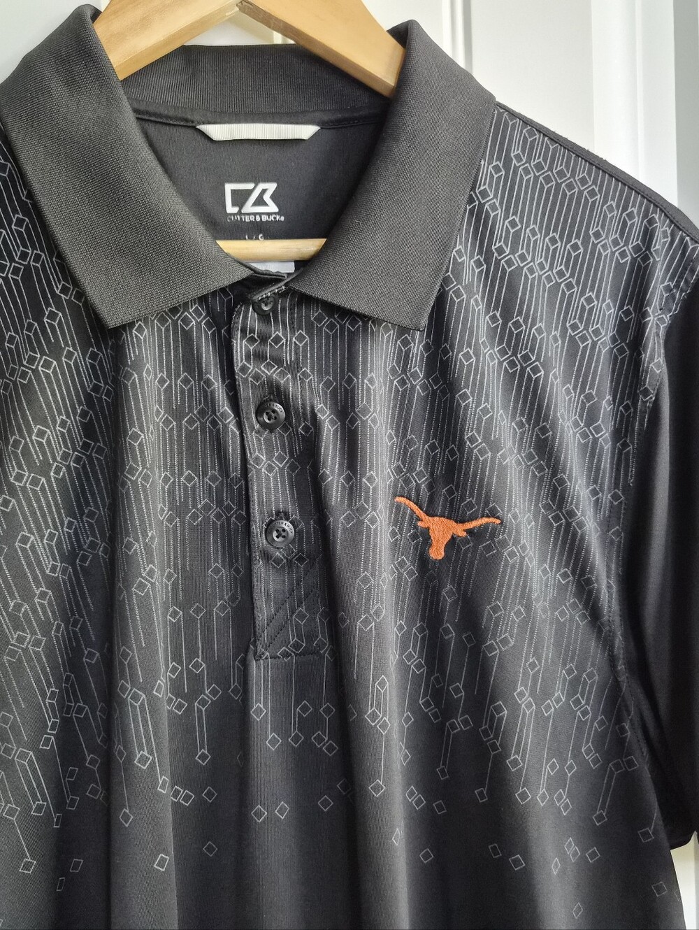 Large Cutter & Buck Geometric University of Texas Longhorns Polo Casual Activewe
